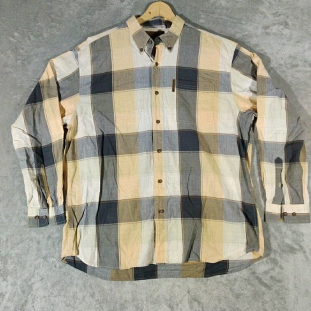 Clearwater Outfitter‎ Shirt Mens XL Beige Long Sleeve Soft Western Style